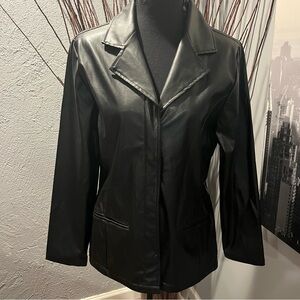 🌷RENEE RAQUEL BLACK VEGAN LEATHER JACKET SIZE SMALL🌷